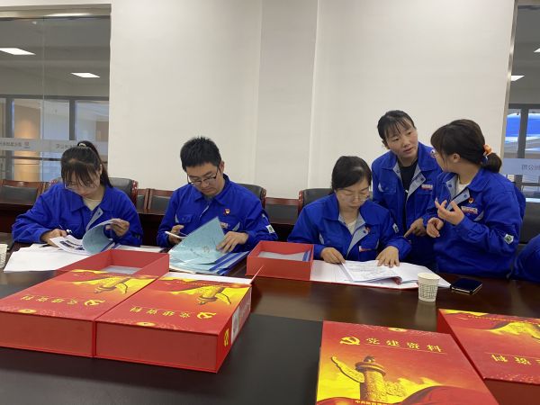 4月18日，制氣車間黨支部與質(zhì)量監(jiān)督檢驗部黨支部在彬州公司會議室開展對標交流活動。查閱制氣車間黨支部黨建臺賬畫面。.jpg