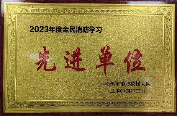 春節(jié)前、彬州公司榮獲2023年度全民消防學(xué)習(xí)“先進單位”.jpg